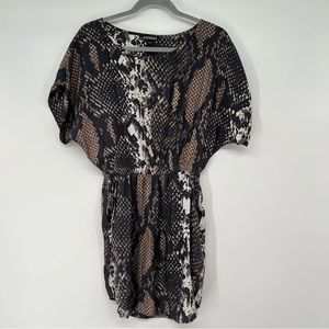 Express Snake Print Dress Short Sleeve